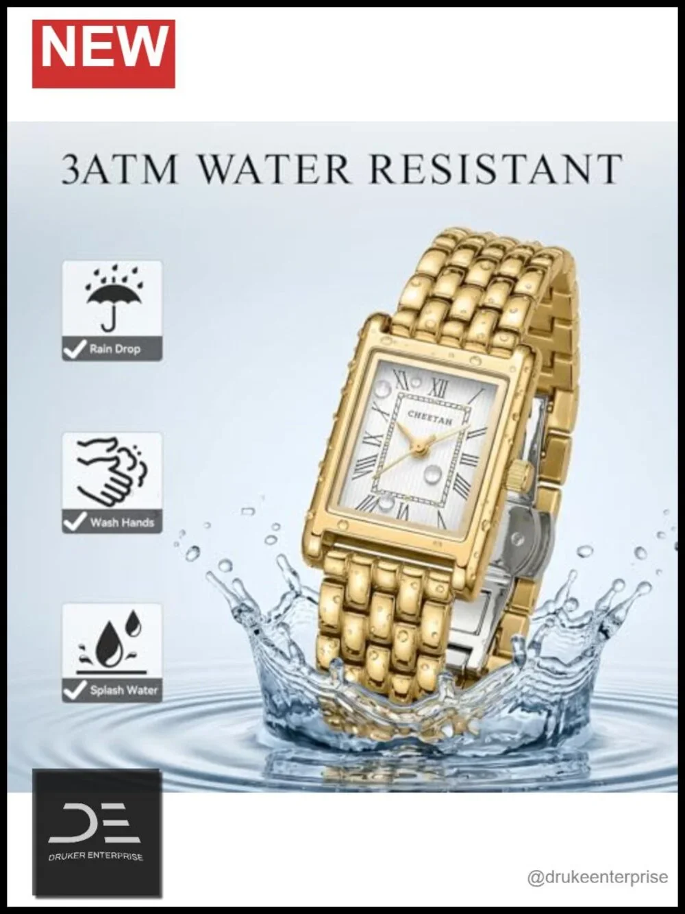 Rectangular Roman Dial Watches with Vintage Bracelet Stainless Steel Quartz